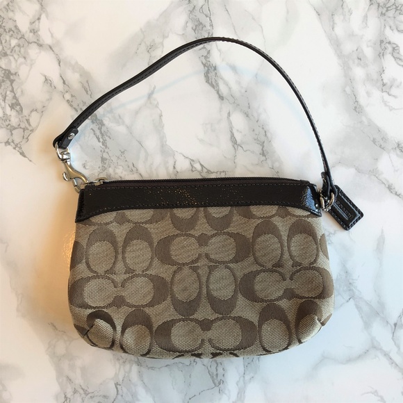 Coach | Signature Brown and Tan Wristlet - Picture 2 of 5